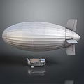 Cigar Shaped Airship With Gondola And Tail Fins 3D Model Design