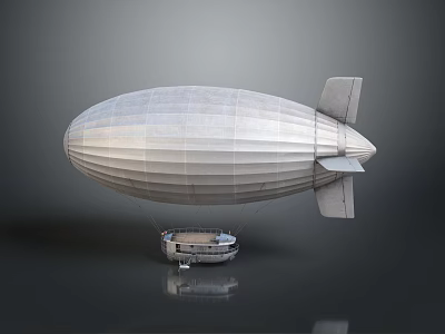 Cigar Shaped Airship With Gondola And Tail Fins 3D Model Design 3d model