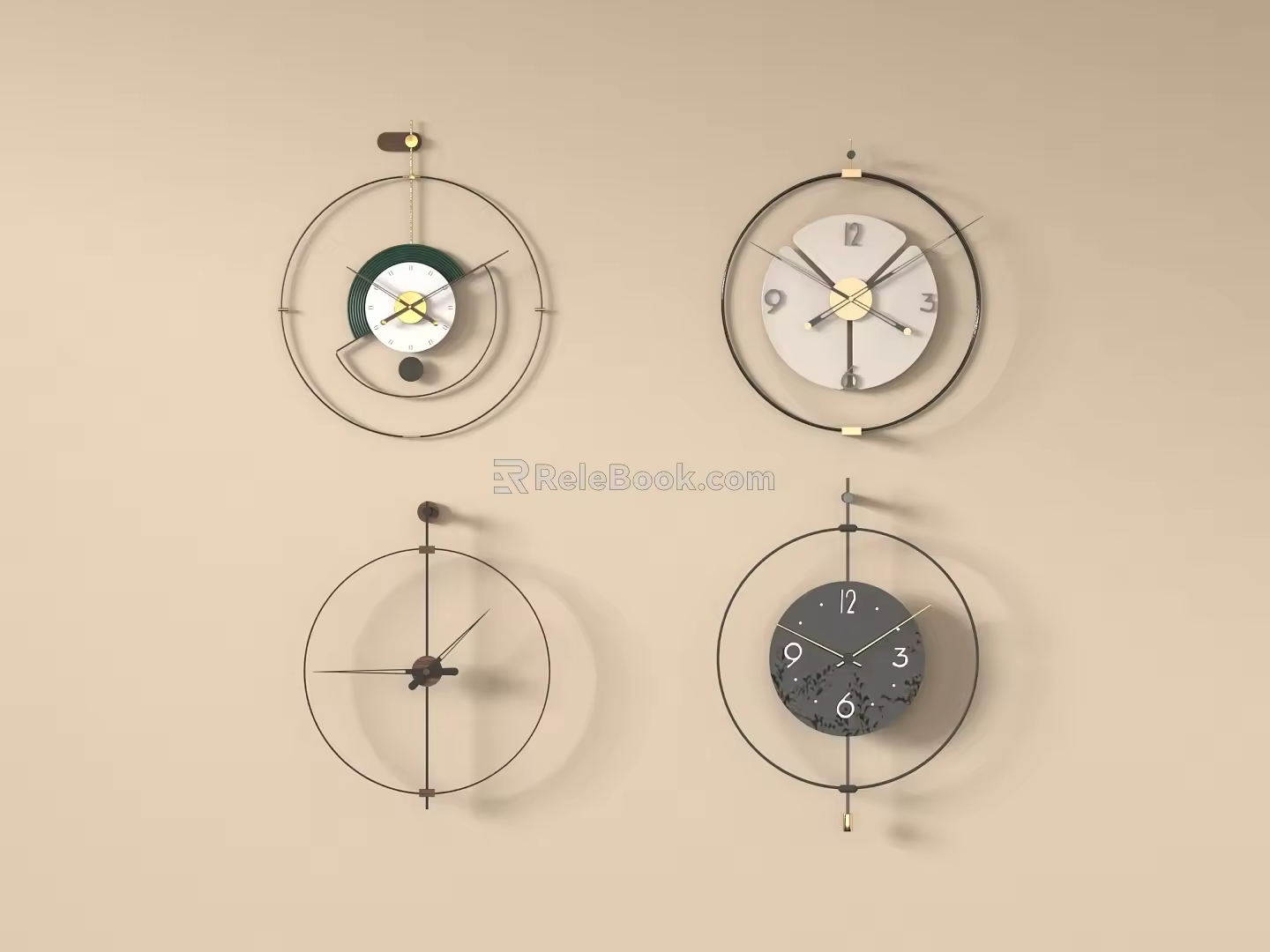 Modern pendant modern simple clock 3d model