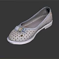 Pastel Pink Perforated Round Toe Flat Shoes With Bow Detail And White Sole