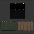 Green Brown And Black Storage Trunks With Open Lid Showing Interior And Metal Latches