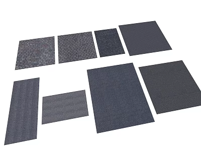 Various Dark Floor Tiles With Different Textures And Patterns For Home Interior Design 3d model