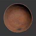 Red Ceramic Bowl Sculpture With Hand Carved Speckled Surface Design