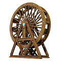 Garden Ornaments With Various Wooden Water Wheel Designs For Outdoor Decor