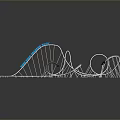 Modern Roller Coaster Structure With Curved Tracks And Blue Metal Elements 3d model