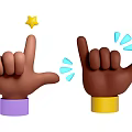 Brown Hand Gestures Featuring Purple Yellow Cuffs Yellow Star And Blue Decorative Lines