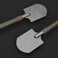 Agricultural Equipment Two Shovels With Metal Blades And Wooden Handles