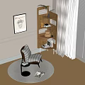 Modern Corner Wooden Shelving Unit With Decorative Plants Books And Baskets In Cozy Living Space