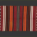 Vibrant Colorful Striped Rug Featuring Red Orange White And Black Horizontal Stripes