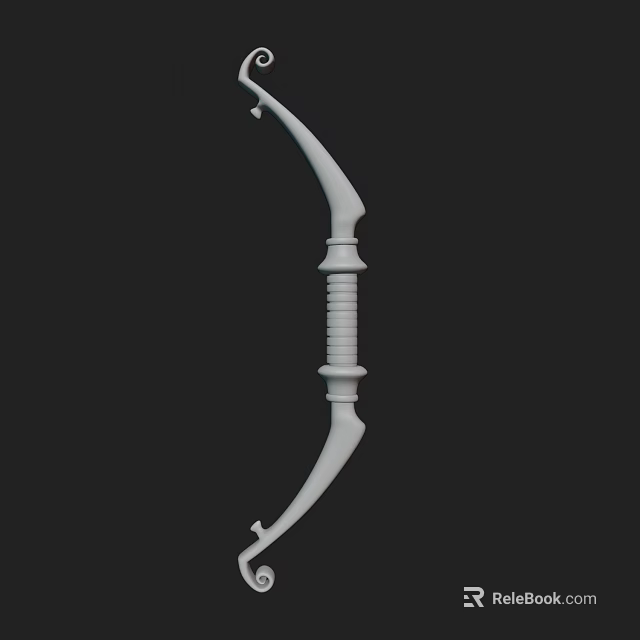 White Bow Weapon 3D Model With Detailed Grip And Curved Structure Design 3d model 