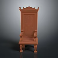 Classical Wooden Chair With Carved Design Decorative Armrests And Legs