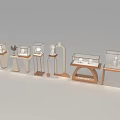 Elegant Jewelry Store Interior With Glass Display Cases And Showcased Jewelry On Stands