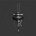 Futuristic Robot Character With Circular Body Antennas Mechanical Legs And Control Panel