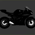 Yamaha Black Sport Motorcycle with Blue Seat and Sleek Aerodynamic Design