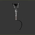 Pair Of Black Industrial Equipment With Red Striped Components And Base Stands