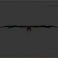 Mythical Dragon Character 3D Model With Large Teal And Orange Wings In Flight Pose