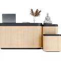 Modern Reception Desk Simple Front Desk 3d model