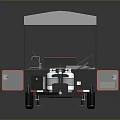 Mobile Food Truck With Canopy Counter Appliances And Open Doors For Outdoor Service