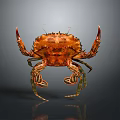 Vibrant Orange Crab With Textured Carapace Prominent Claws And Segmented Legs