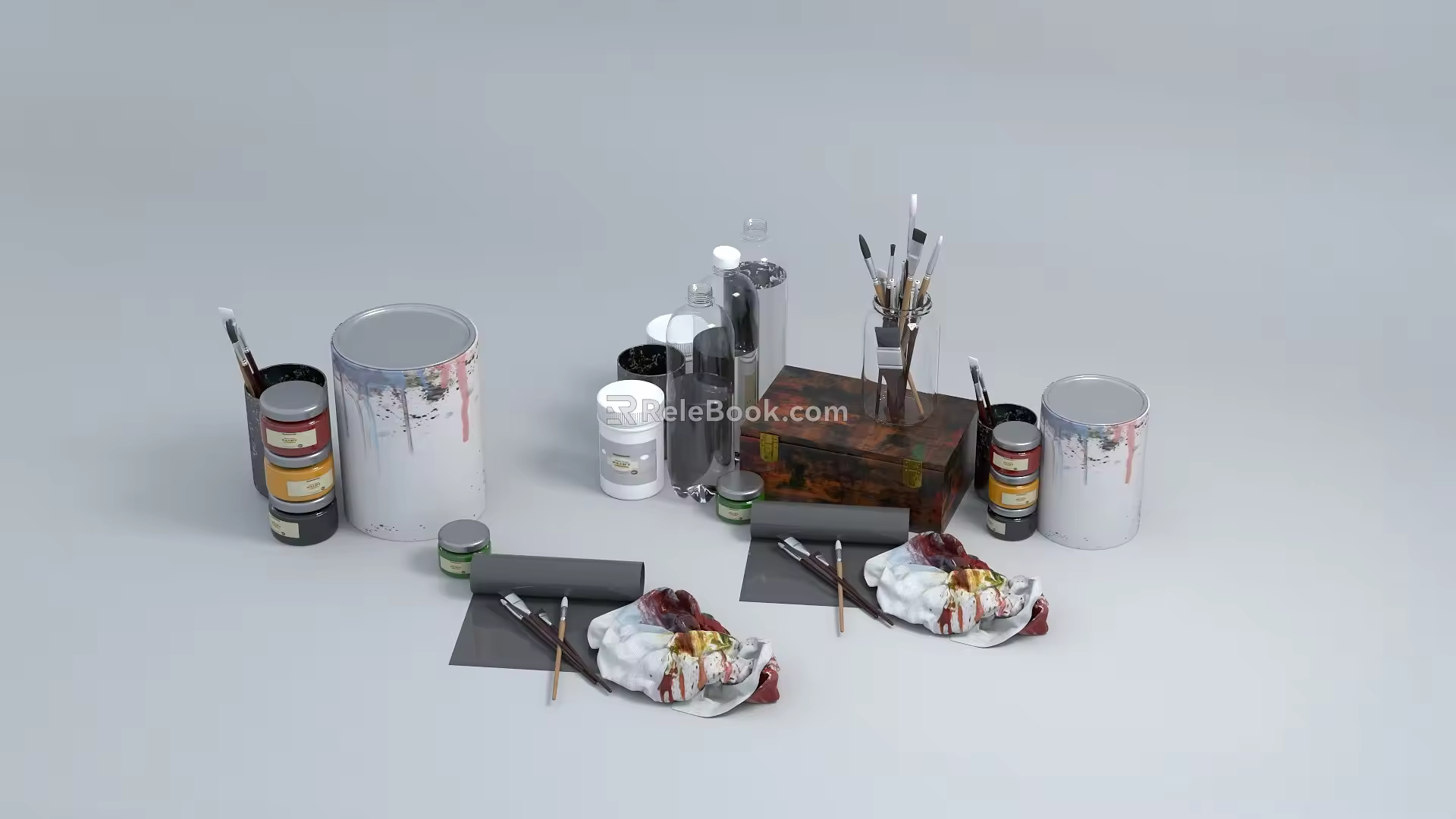 Painting utensils 3d model