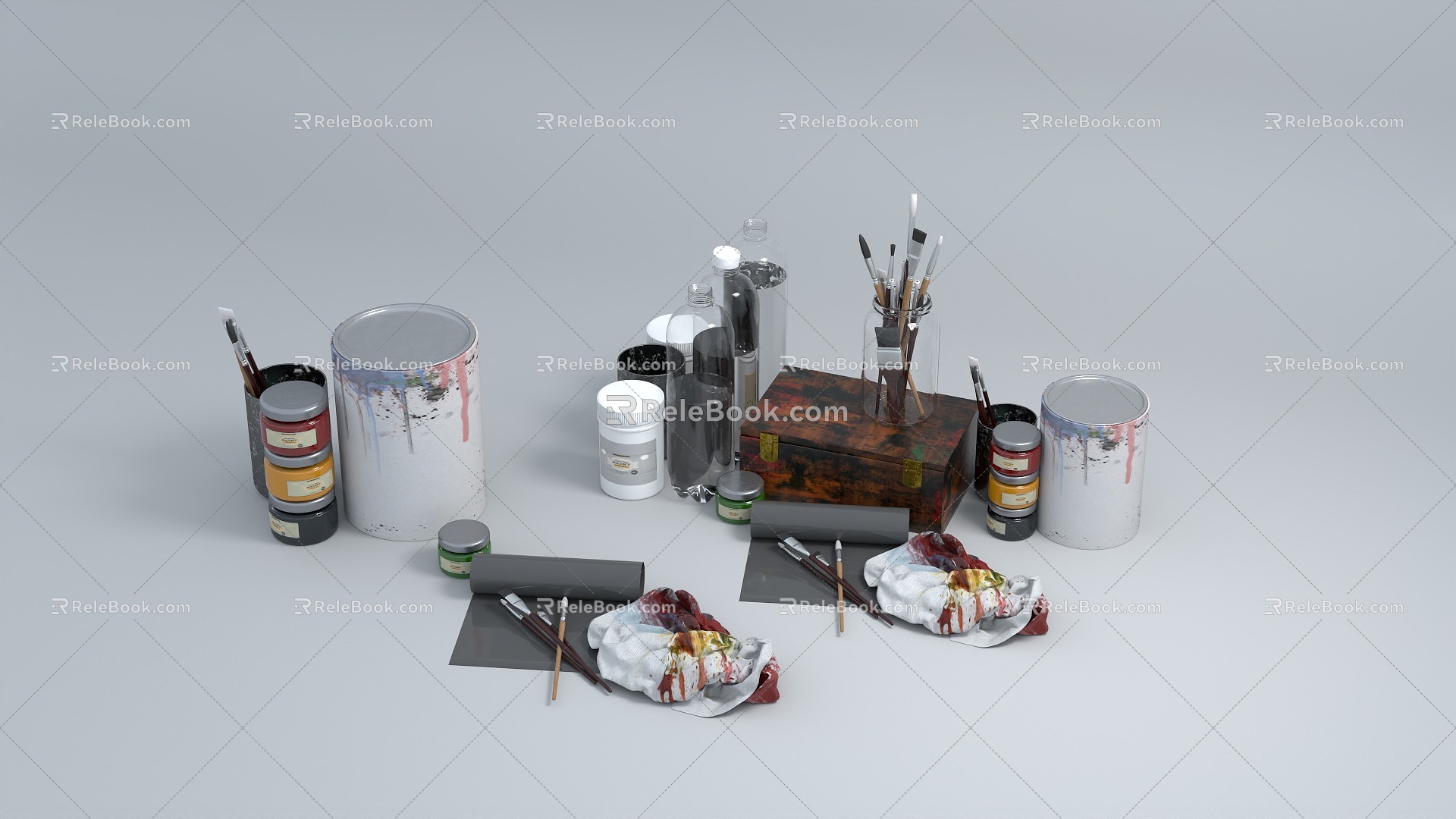 Painting utensils 3d model