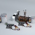 Painting utensils 3d model