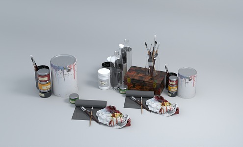 Painting utensils 3d model