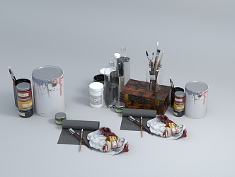 Painting utensils 3d model