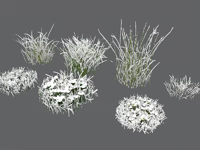Modern Grass Snow Grass 3d model