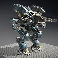 Futuristic Battle Robot With Mechanical Armor And Advanced Weapons System 3d model