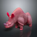 Adorable Pink Rhinoceros Stuffed Toy With Sparkling Details And Soft Texture