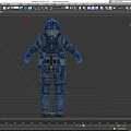 Futuristic Military Game Movie Character In Full Body Armored Suit With Tactical Gear