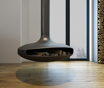 modern stove fireplace 3d model