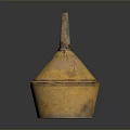 Antique Golden Conical Vessel With Narrow Neck And Smooth Surface