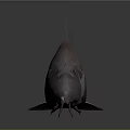 3D Modeled Red Orange Fish With Blue Eyes Detailed Fins Whiskers And Dark Reflection
