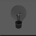 Clear Incandescent Light Bulb With Filament Design And Reflective Base On Gray Background
