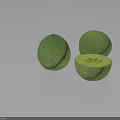Fresh Green Honeydew Melon Whole And Sliced Showing Juicy Interior On Dark Background