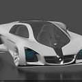 Sleek White Mercedes Concept Car With Transparent Roof And Unique Wheels