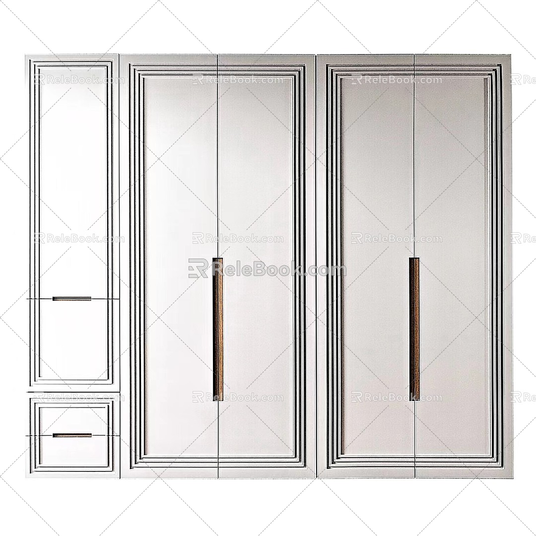 Wooden wardrobe 3d model