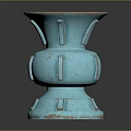 Elegant Blue Ceramic Vase Featuring Unique Textured Design And Decorative Base