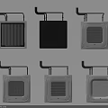 Various Styles of Air Conditioner Air Vents with Black and White Grille Designs