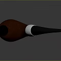 Classic Red Brown Tobacco Pipe With Black Mouthpiece And Silver Accent On Dark Background
