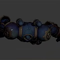 Blue Mechanical Creature Character With Green Eyes And Metallic Accents Design