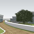Modern Multi Storey Hospital Building With Glass Curtain Walls Green Roofs And Surrounding Greenery