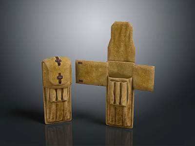 Brown Decorative Storage Units With Fabric Texture Cross Structure And Pockets 3d model