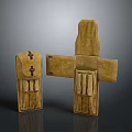 Brown Decorative Storage Units With Fabric Texture Cross Structure And Pockets