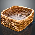 Durable Natural Woven Square Storage Basket For Home Decor And Organization