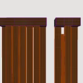 Two Brown Vertical Striped Wall Lamps Mounted On Light Colored Wall