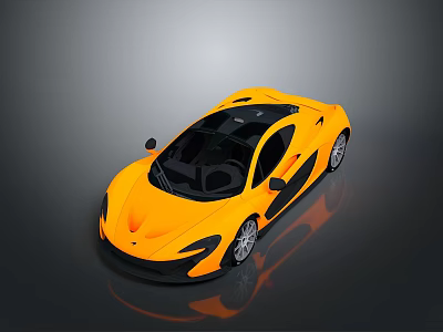Yellow Super Sports Car With Sleek Aerodynamic Body And Black Accents Shiny Finish 3d model