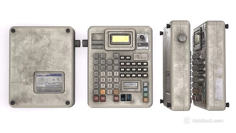Rugged Industrial Control Equipment Panel With Metal Enclosure Multiple Buttons And LCD 3d model 